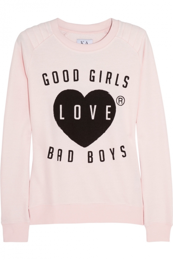 Good Girls Love Bad Boys cotton-blend sweatshirt.